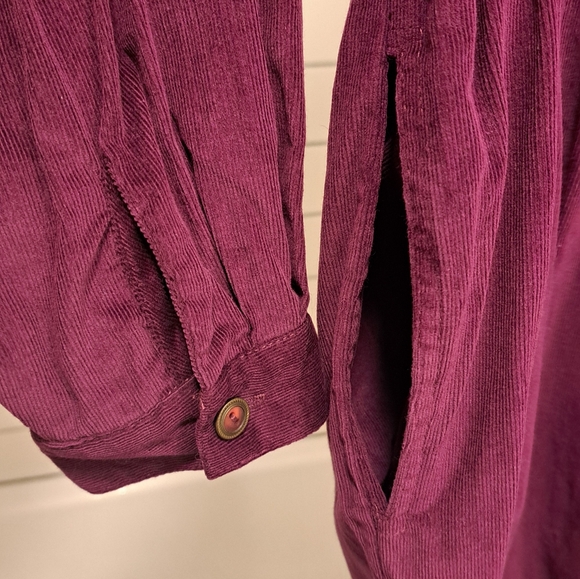 Elegant Vintage Leigh Morgan Long Sleeve Corduroy Purple Dress - Picture 9 of 9